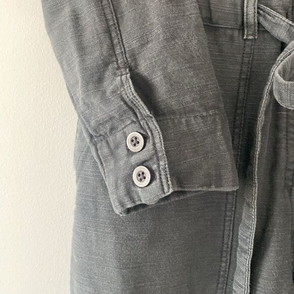 Free People Quinn Coverall Jumpsuit Black Cotton Wide Leg Boho Urban Casual - Picture 7 of 16